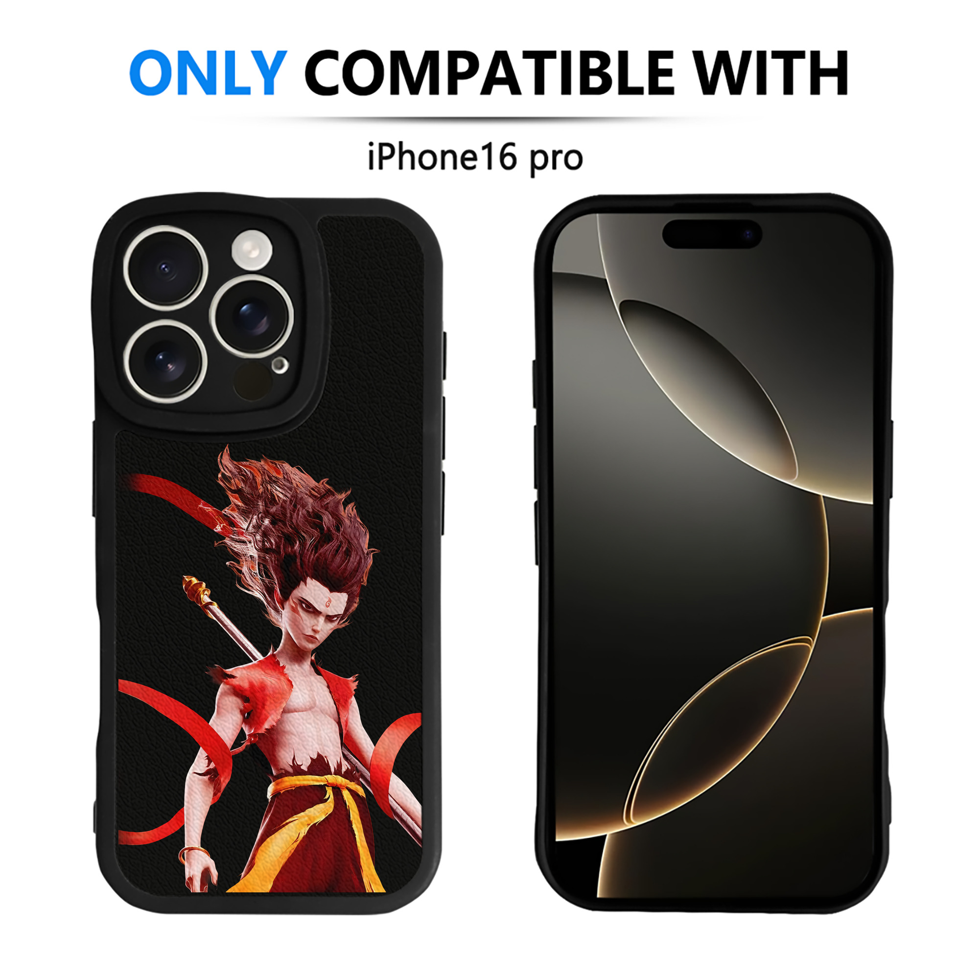 （画像用） Ne Zha 2 ナタ 魔童の大暴れ 【iPhone 16シリーズ対応】シリコンスマホケース（レザー調） 材質：シリコン